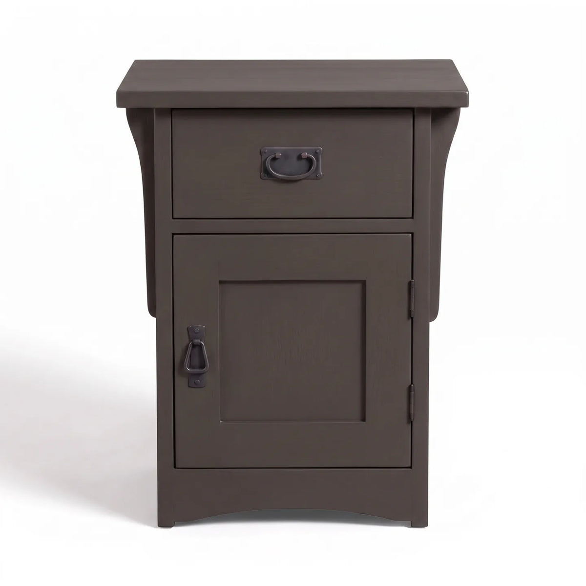 Mission Storage Nightstand - Charcoal on a white background