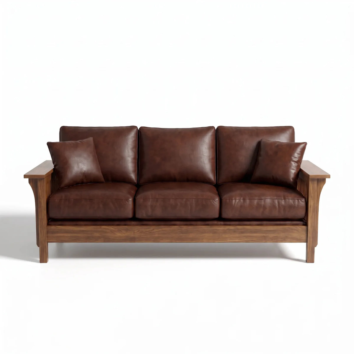 Mission Sofa - Walnut on a white background