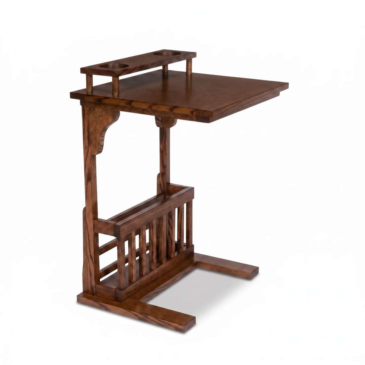 Laptop Sofamate with Cup Holders - Walnut on a white background