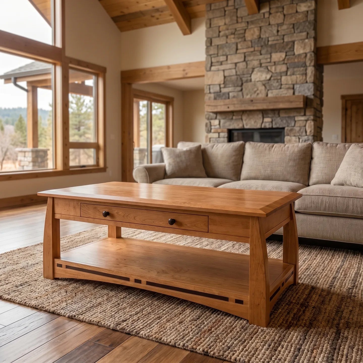 African Inlay Coffee Table - Nutmeg