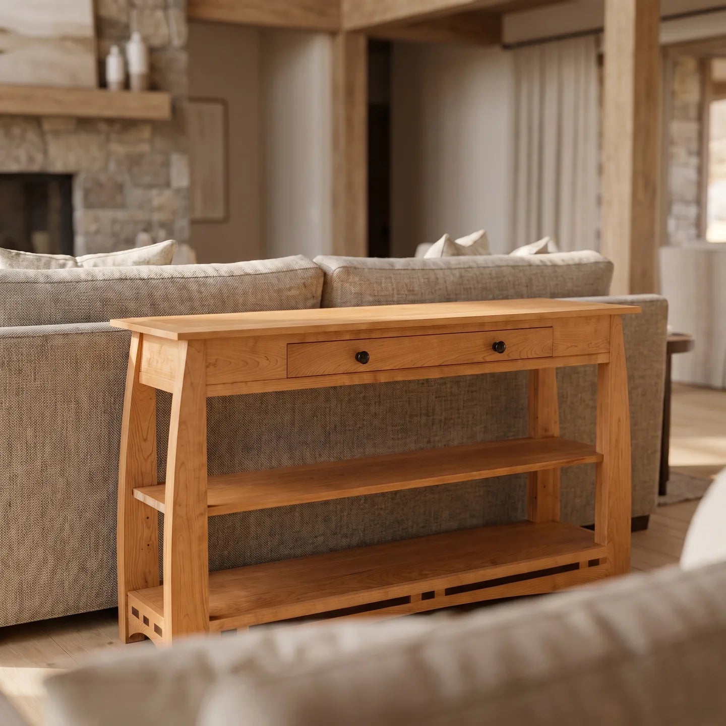 African Inlay Sofa Table - Nutmeg