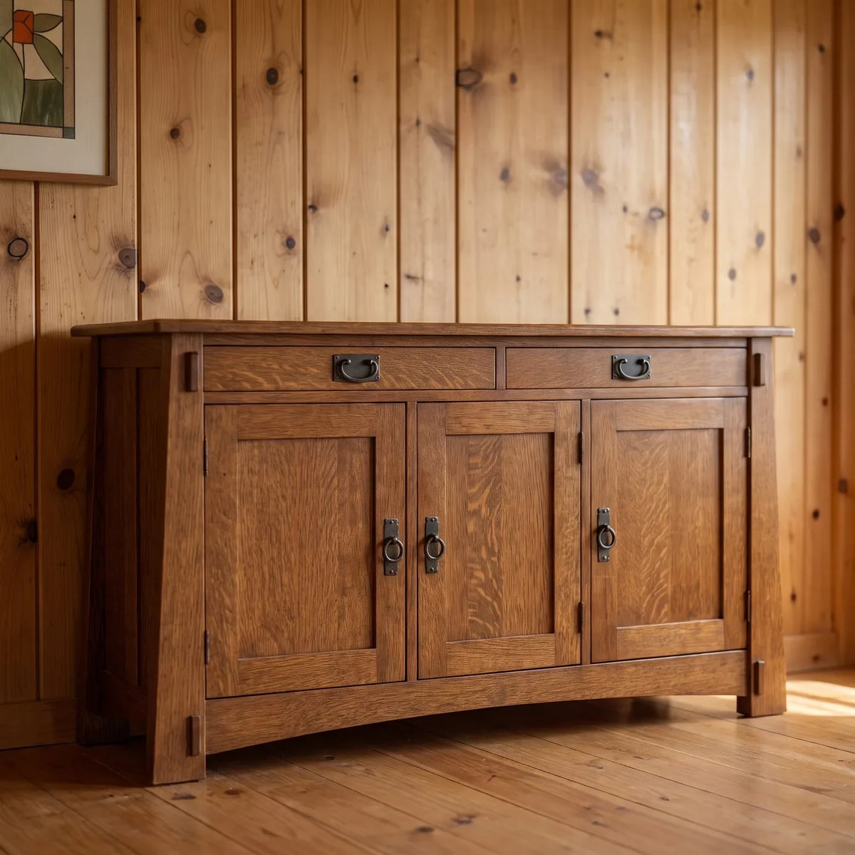 Bungalow 3-Door Console - Antique Brown