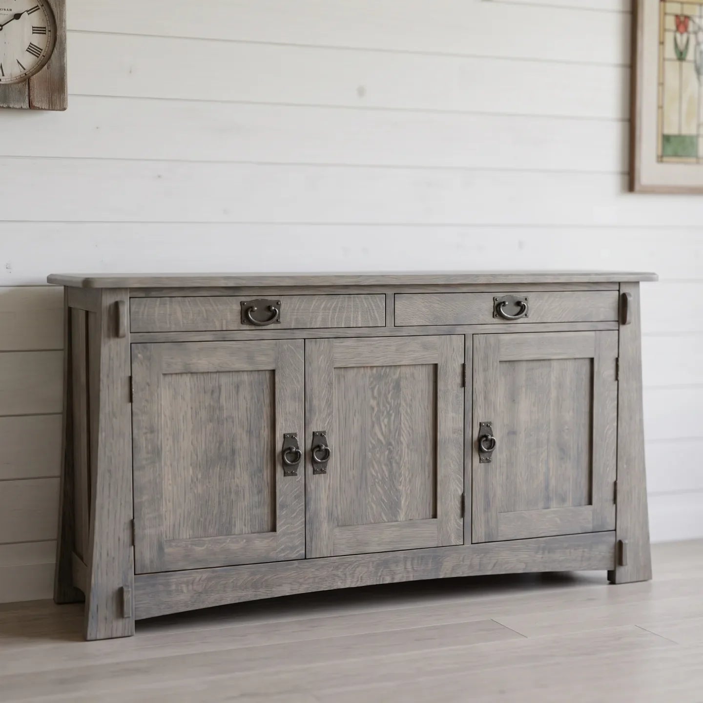 Bungalow 3-Door Console - Stone Gray