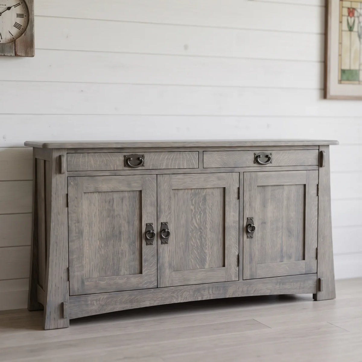 Bungalow 3-Door Console - Stone Gray