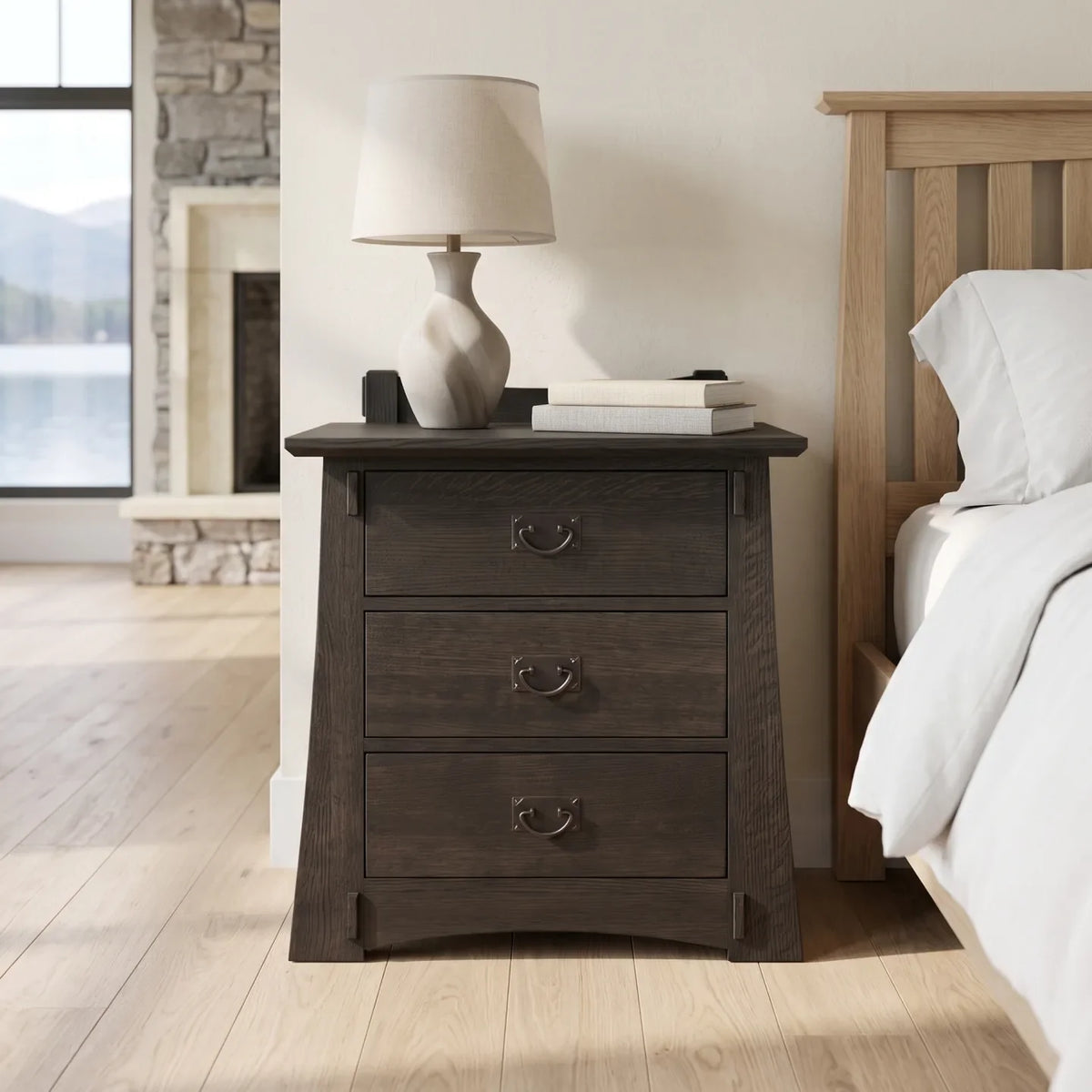 Bungalow 3-Drawer Nightstand - Black