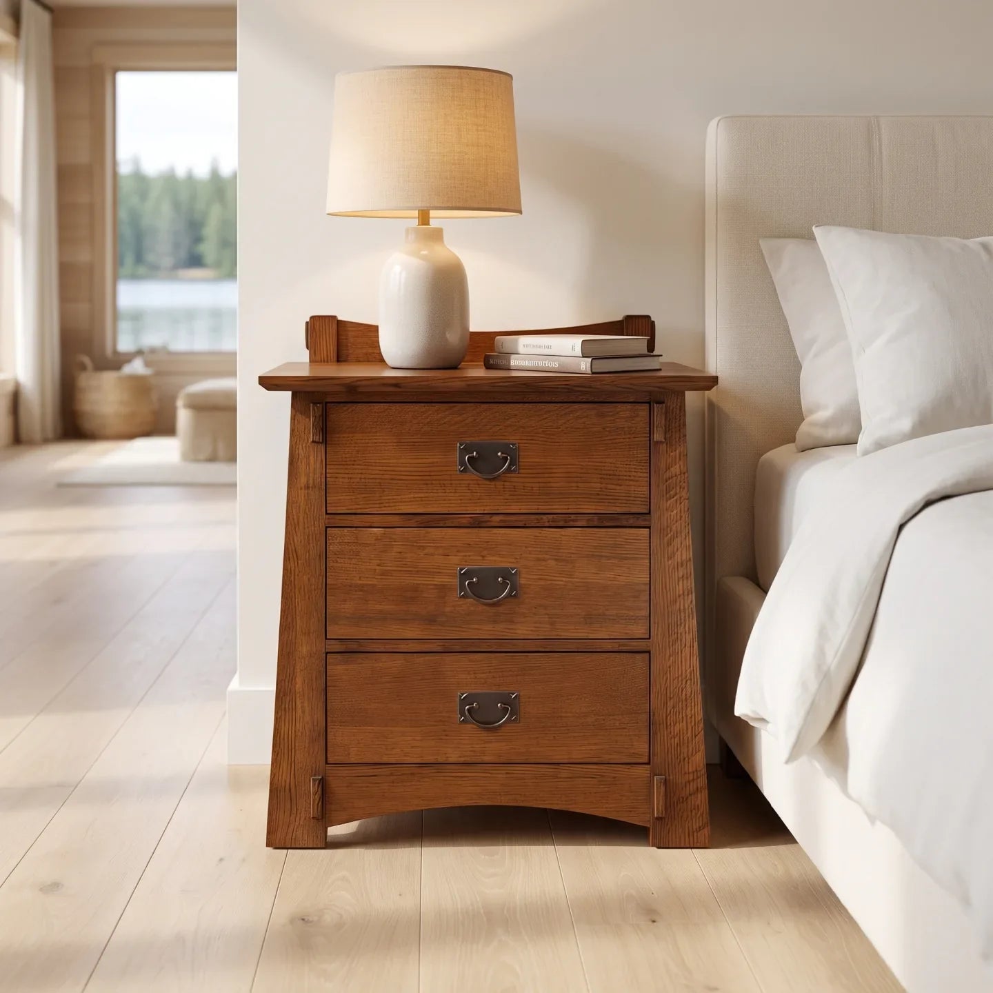 Bungalow 3-Drawer Nightstand - Walnut