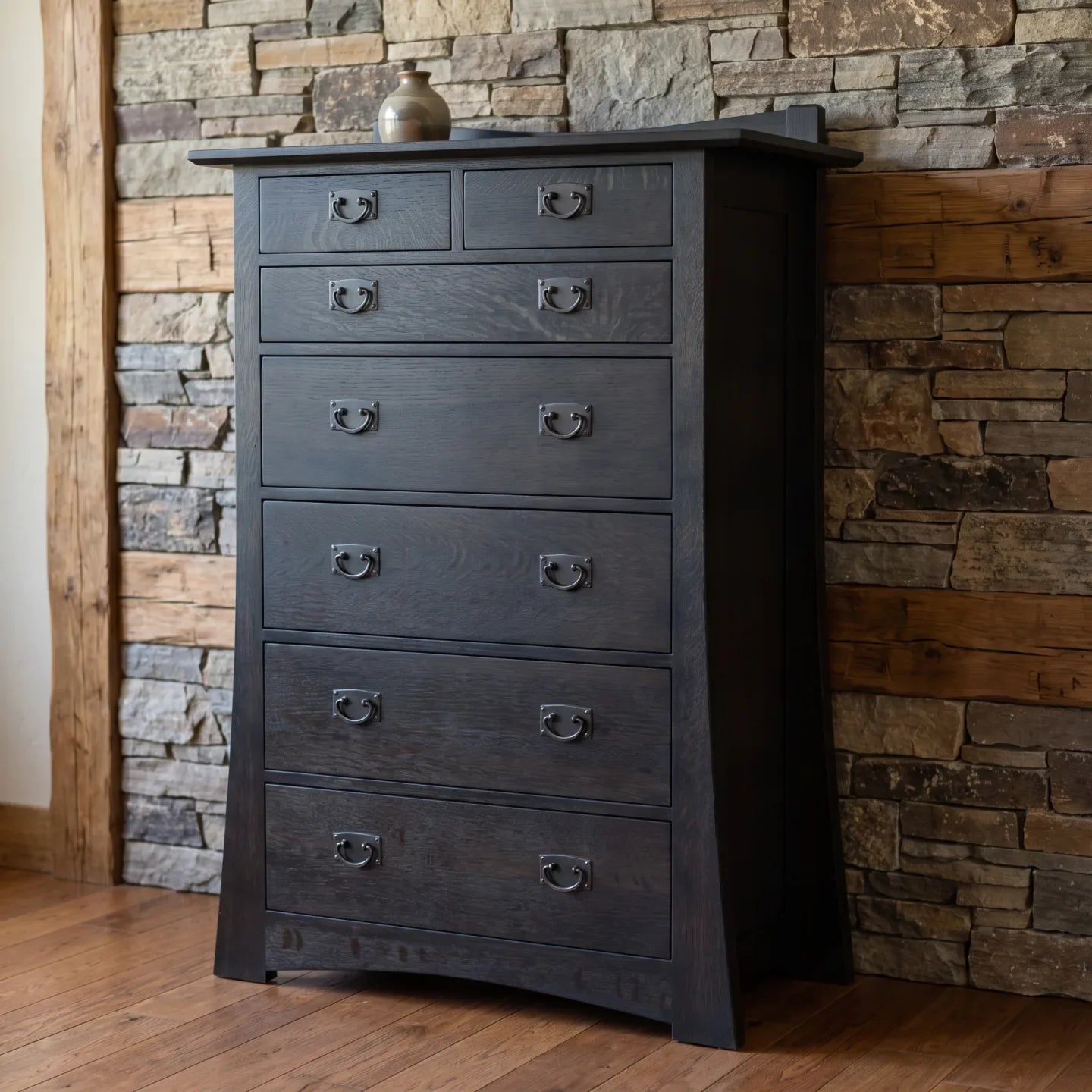 Bungalow 7-Drawer Bedroom Chest - Black
