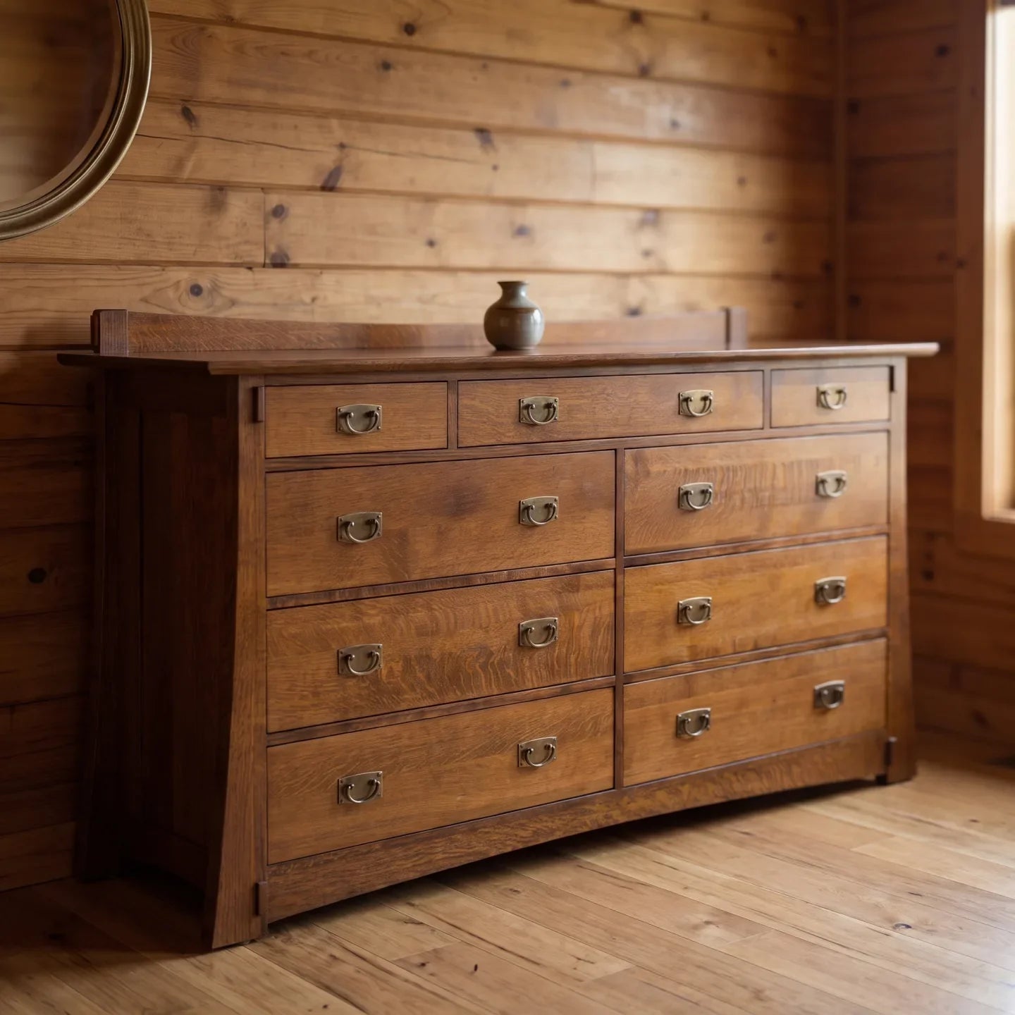 Bungalow 9-Drawer Dresser - Antique Brown