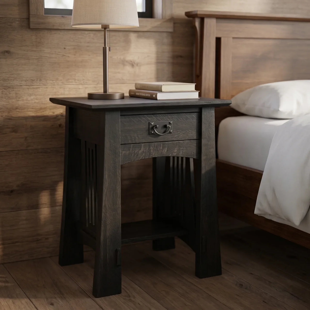 Bungalow Spacesaver Single Drawer Nightstand - Black