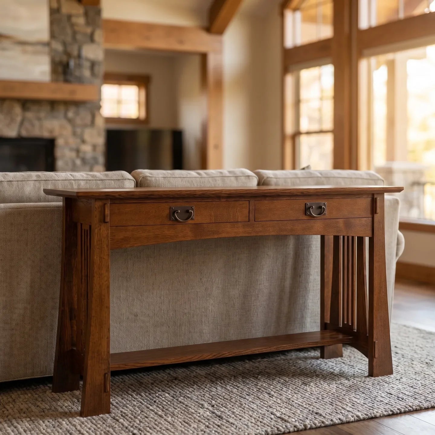 Bungalow Sofa Table - Antique Brown