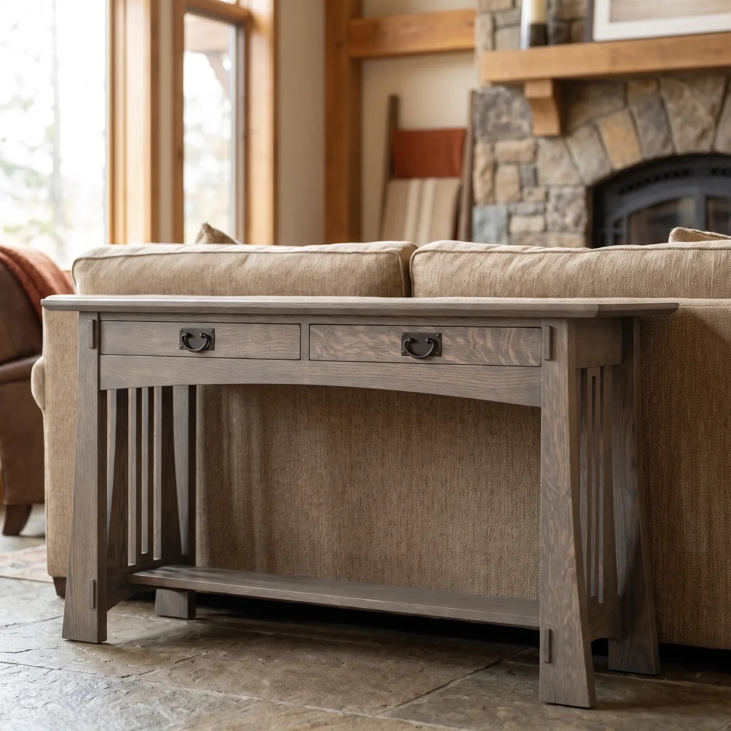 Bungalow Sofa Table - Stone Gray