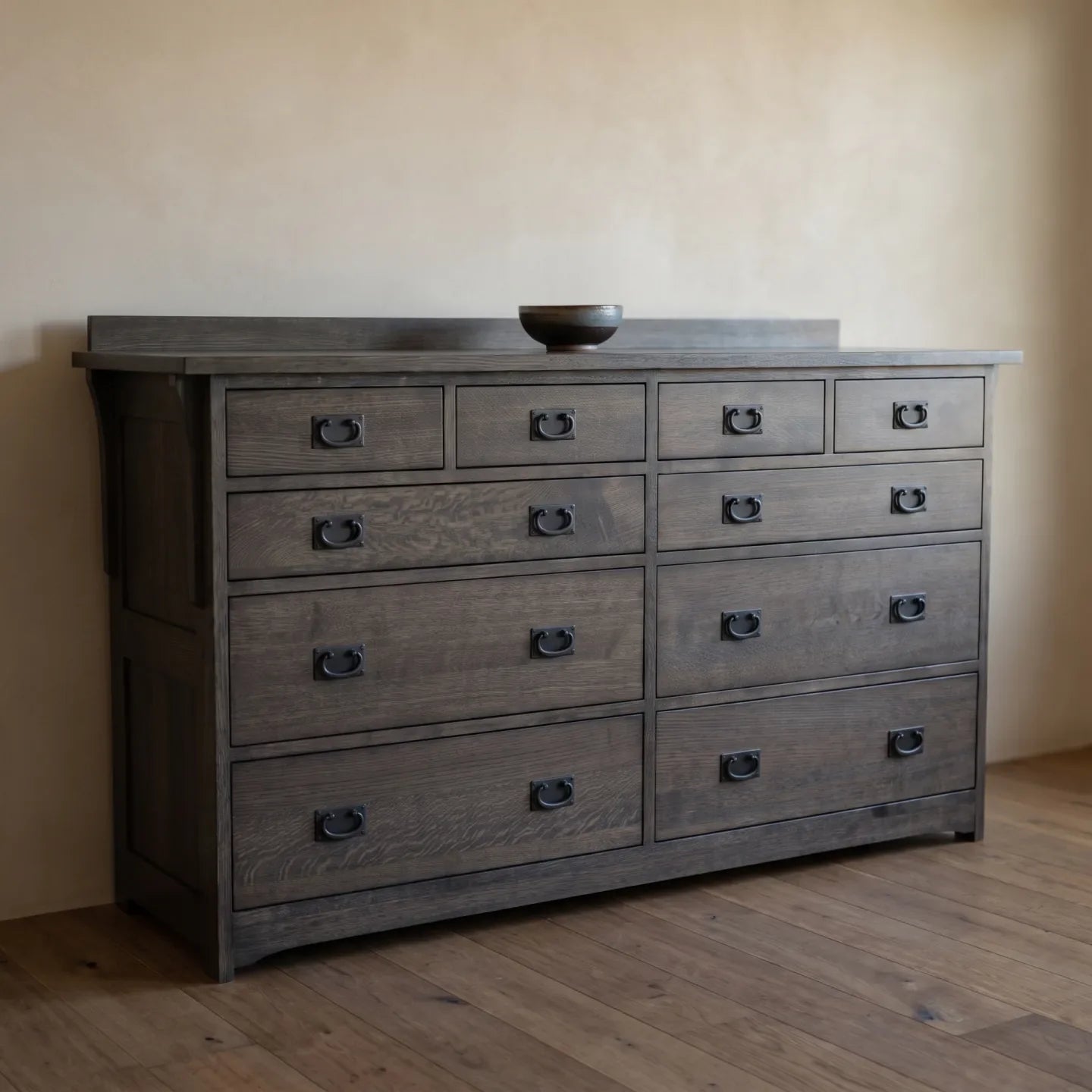 Mission 10-Drawer Dresser - Charcoal