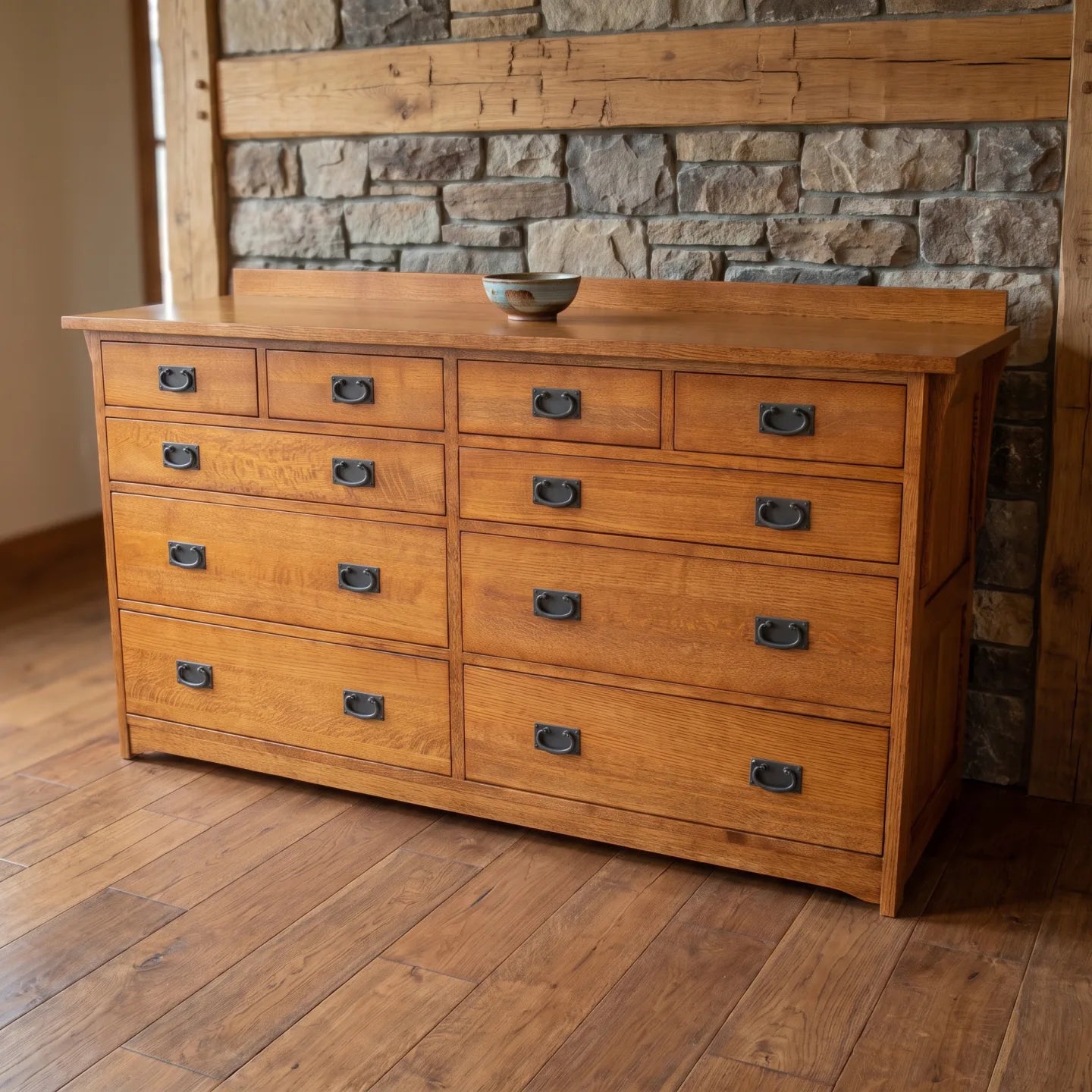 Mission 10-Drawer Dresser - Country