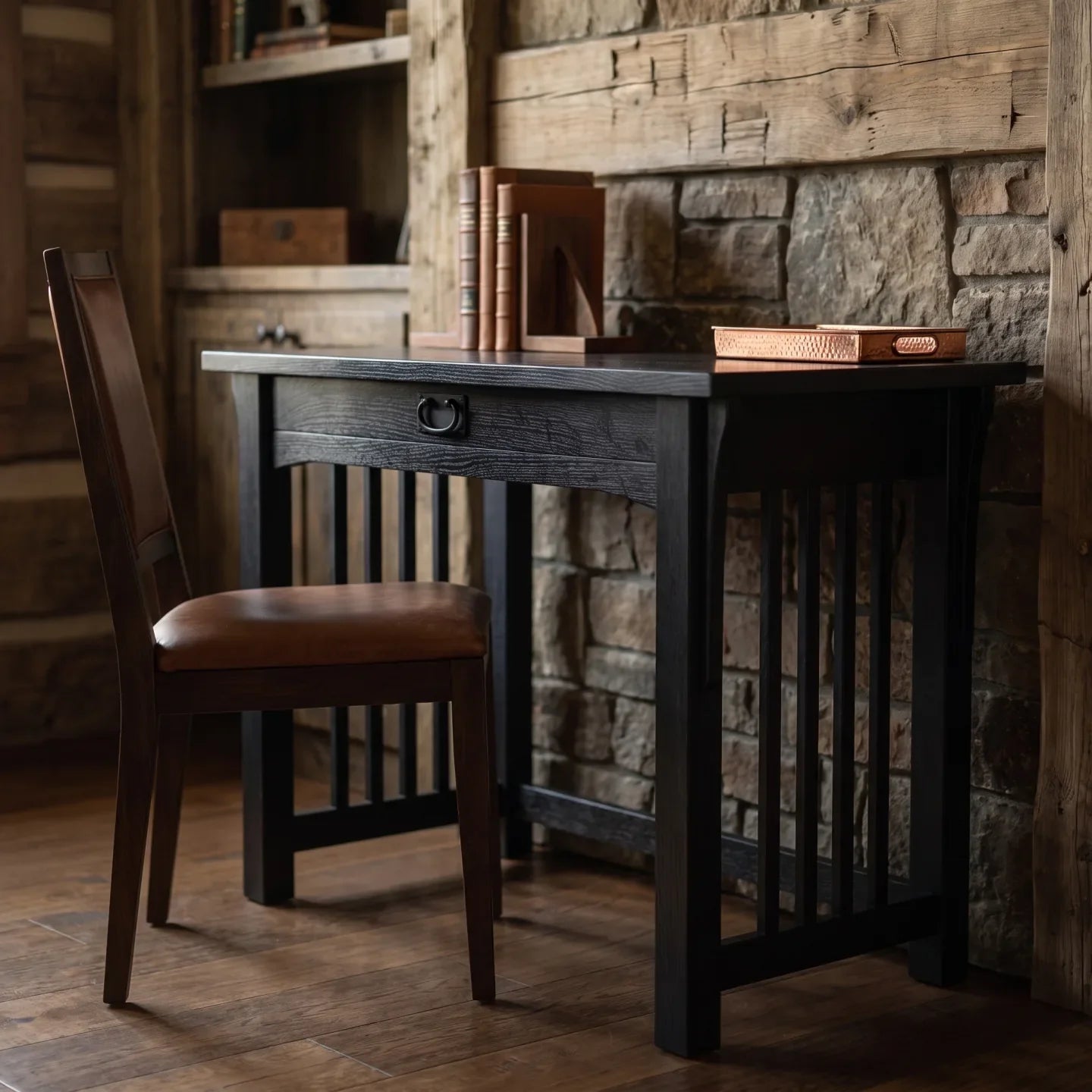 Mission 1-Drawer Desk - Black