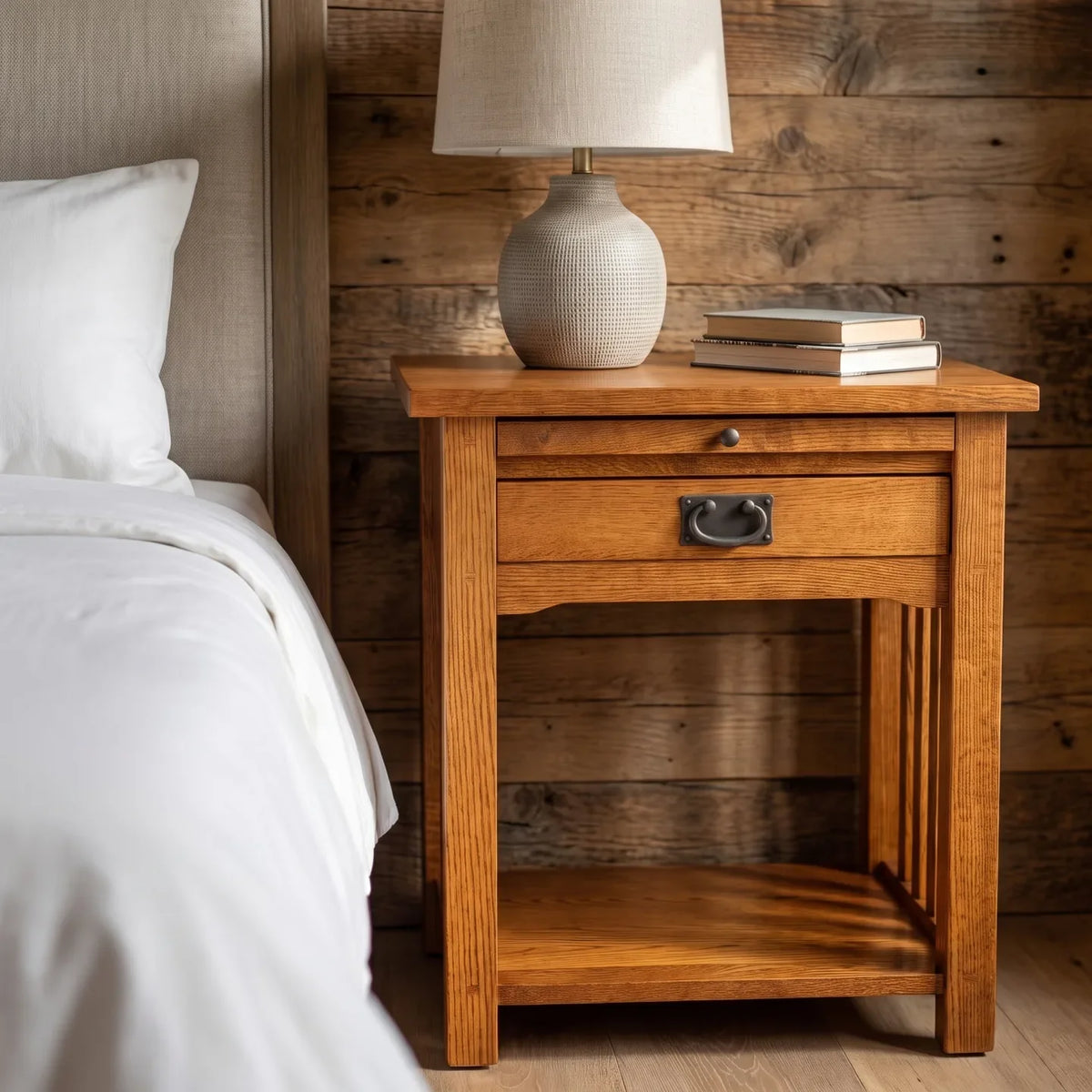 Mission 1-Drawer Tray Nightstand - Country