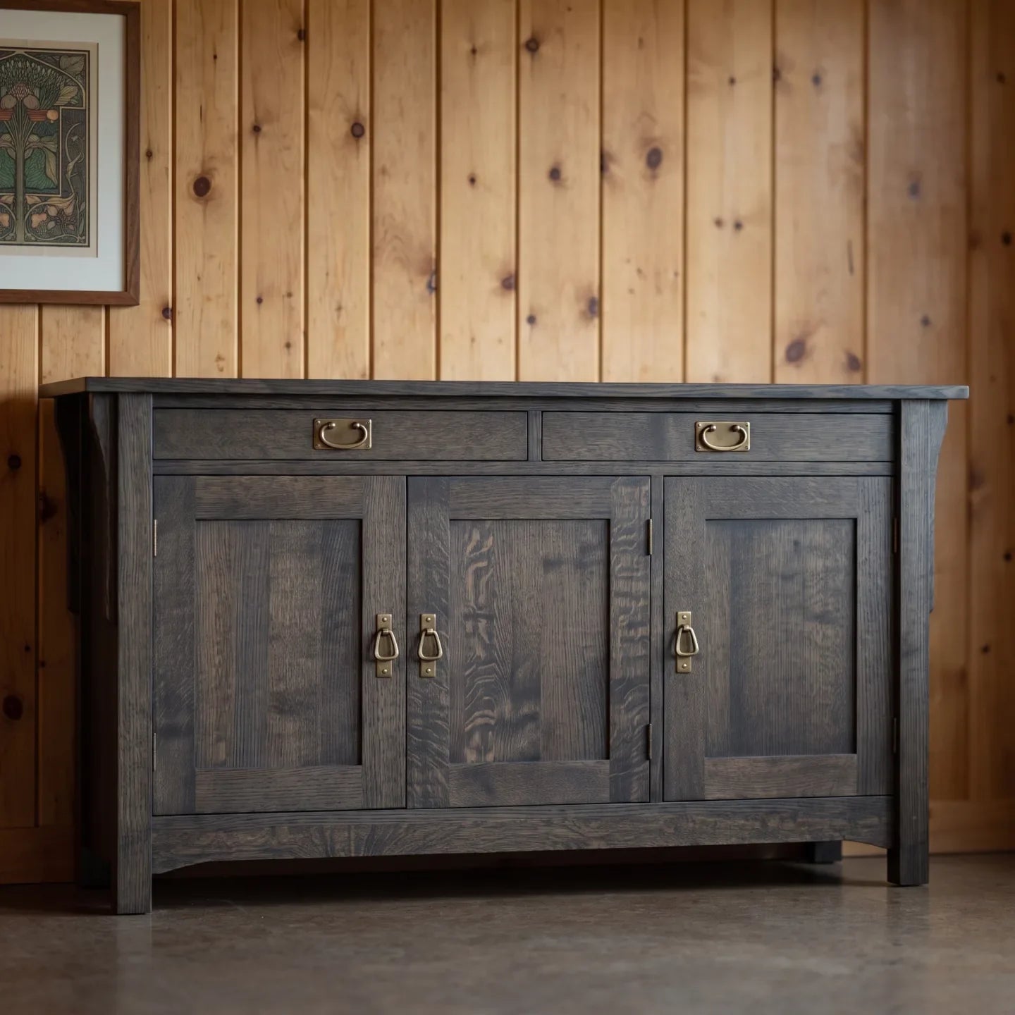 Mission 3-Door Console - Charcoal