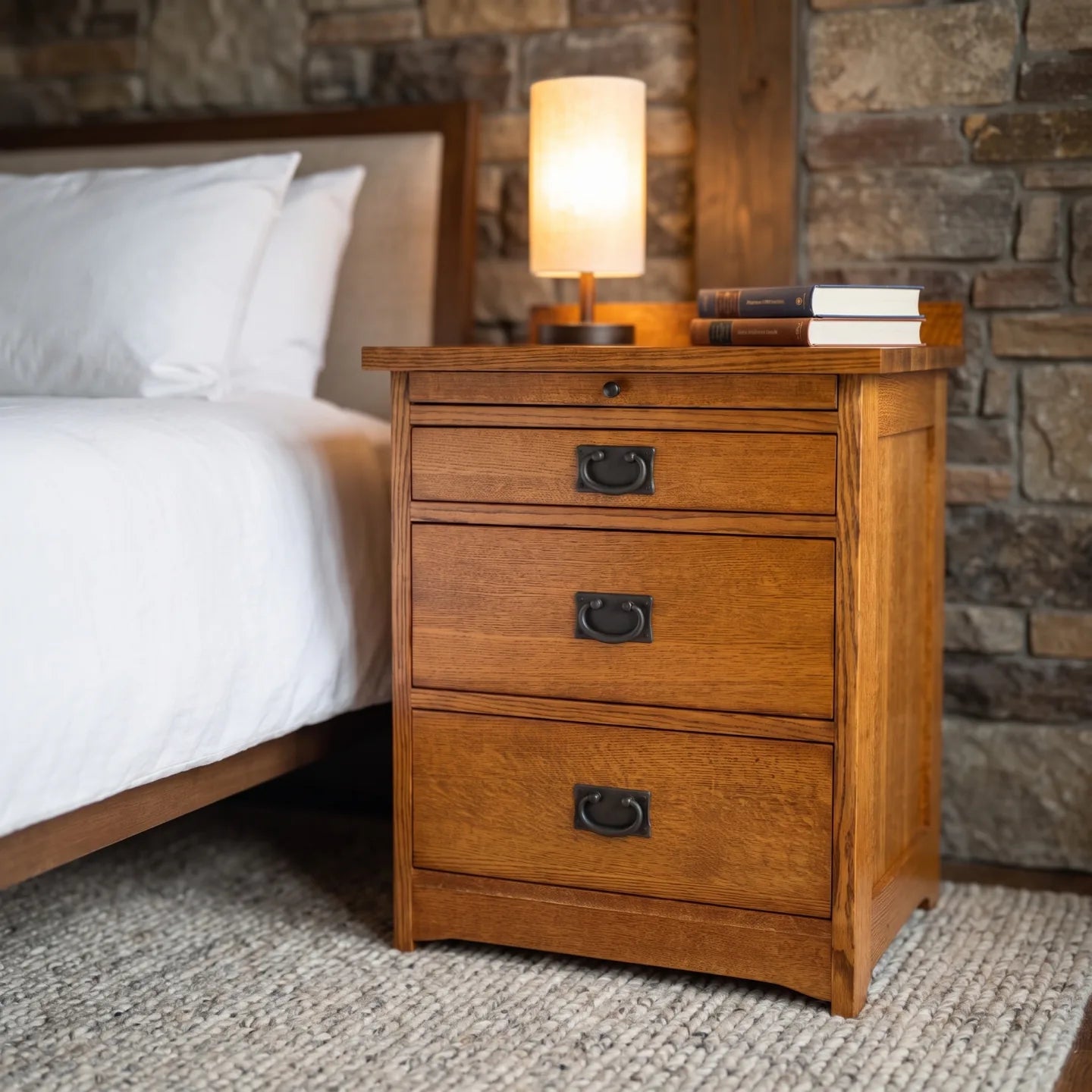Mission 3-Drawer Tray Nightstand - Country