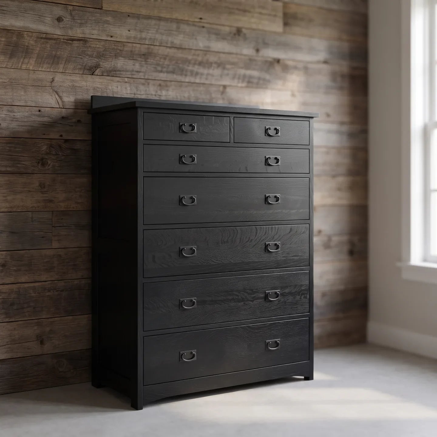 Mission 7-Drawer Bedroom Chest - Black