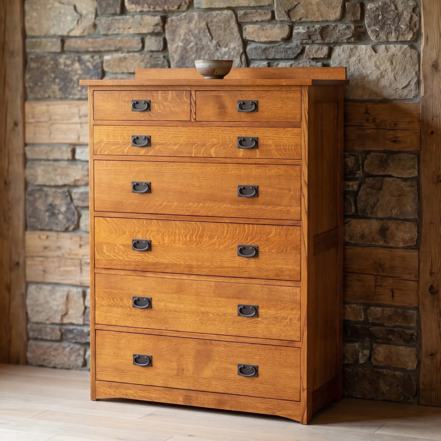 Mission 7-Drawer Bedroom Chest - Country