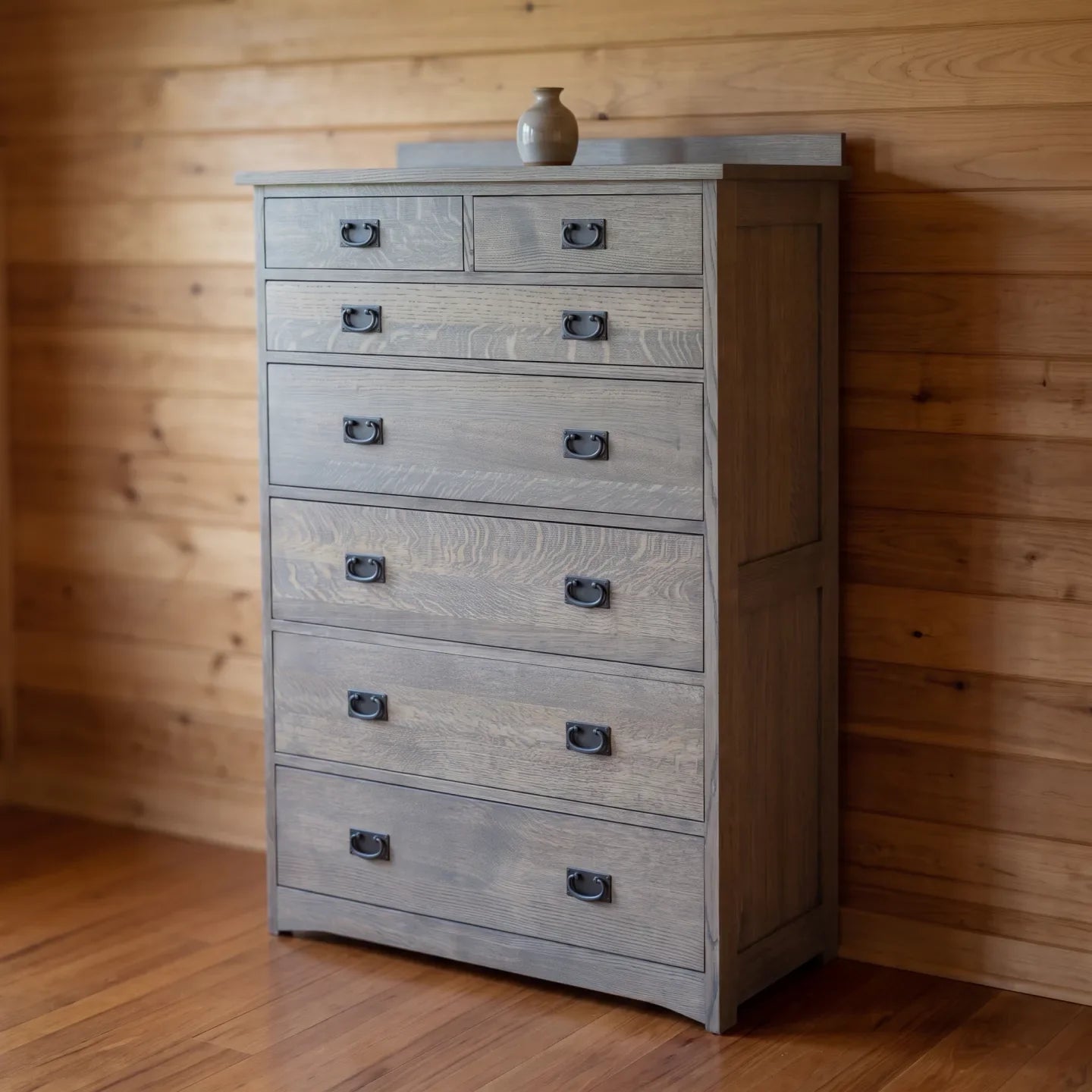 Mission 7-Drawer Bedroom Chest - Stone Gray