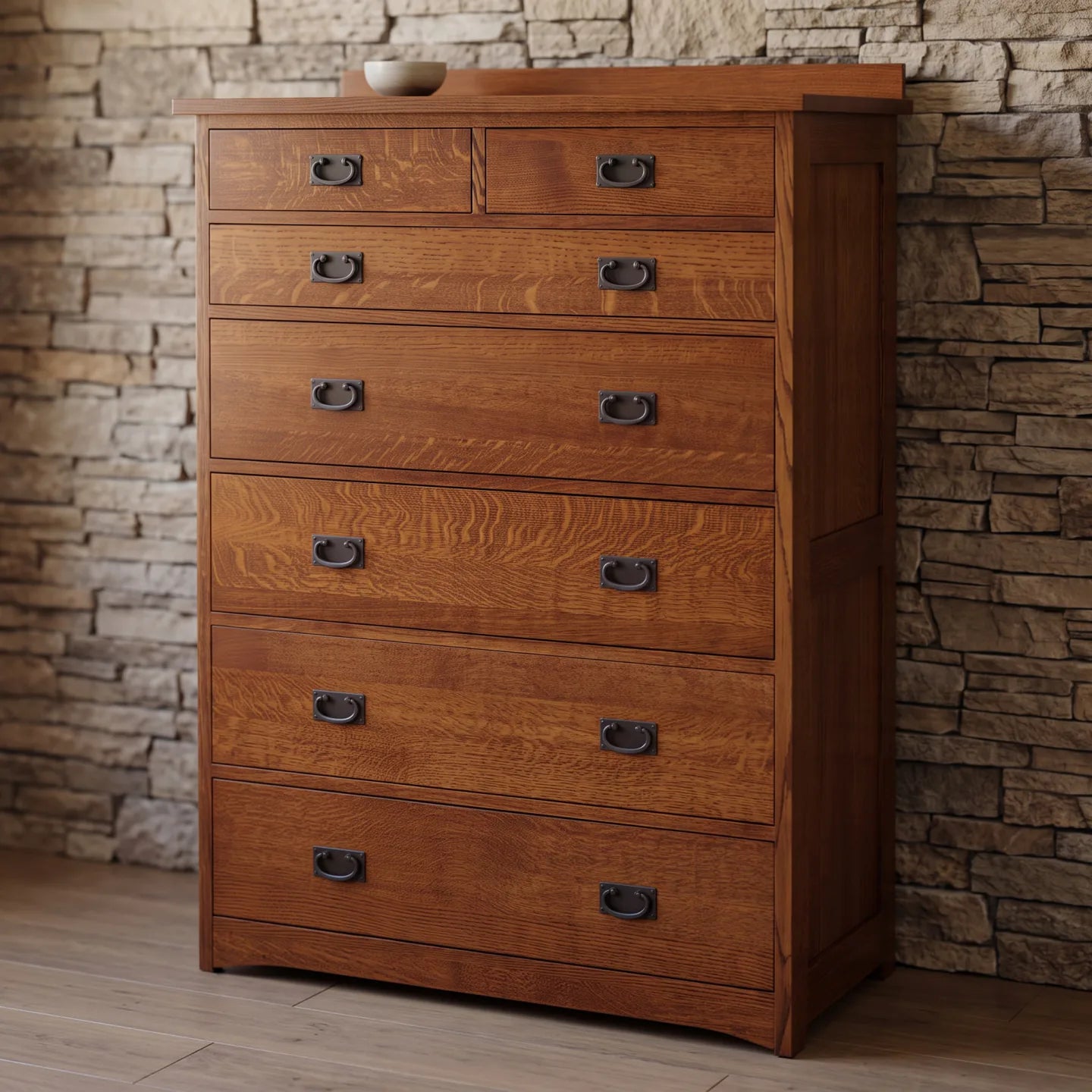 Mission 7-Drawer Bedroom Chest - Walnut