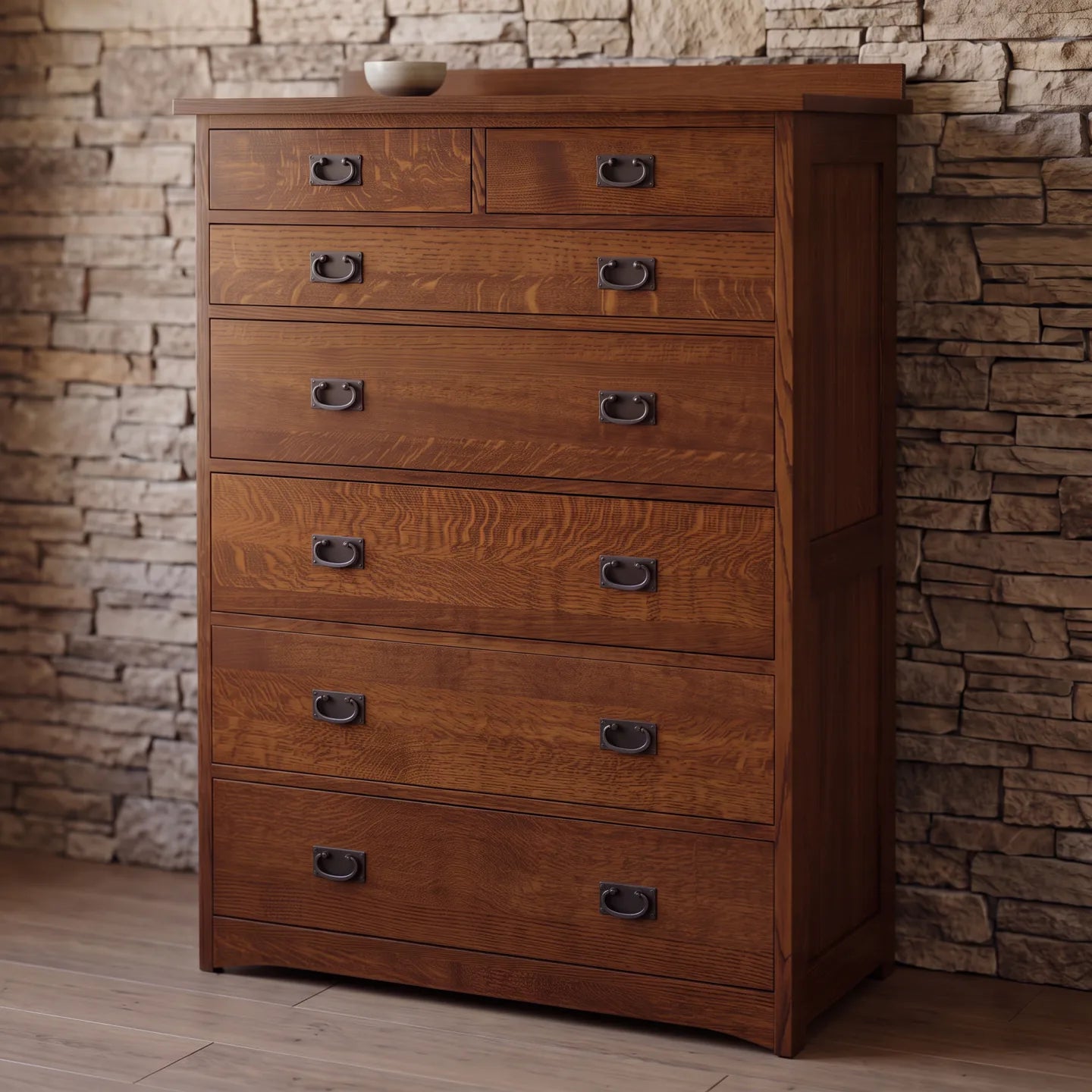 Mission 7-Drawer Bedroom Chest - Walnut