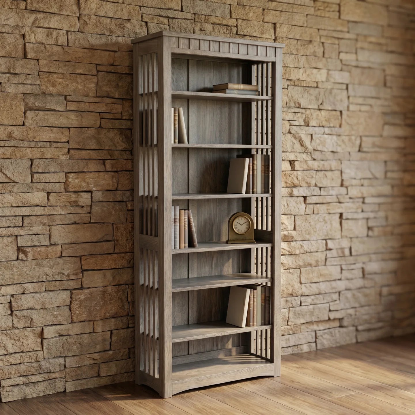 84" Bookcase - Stone Gray