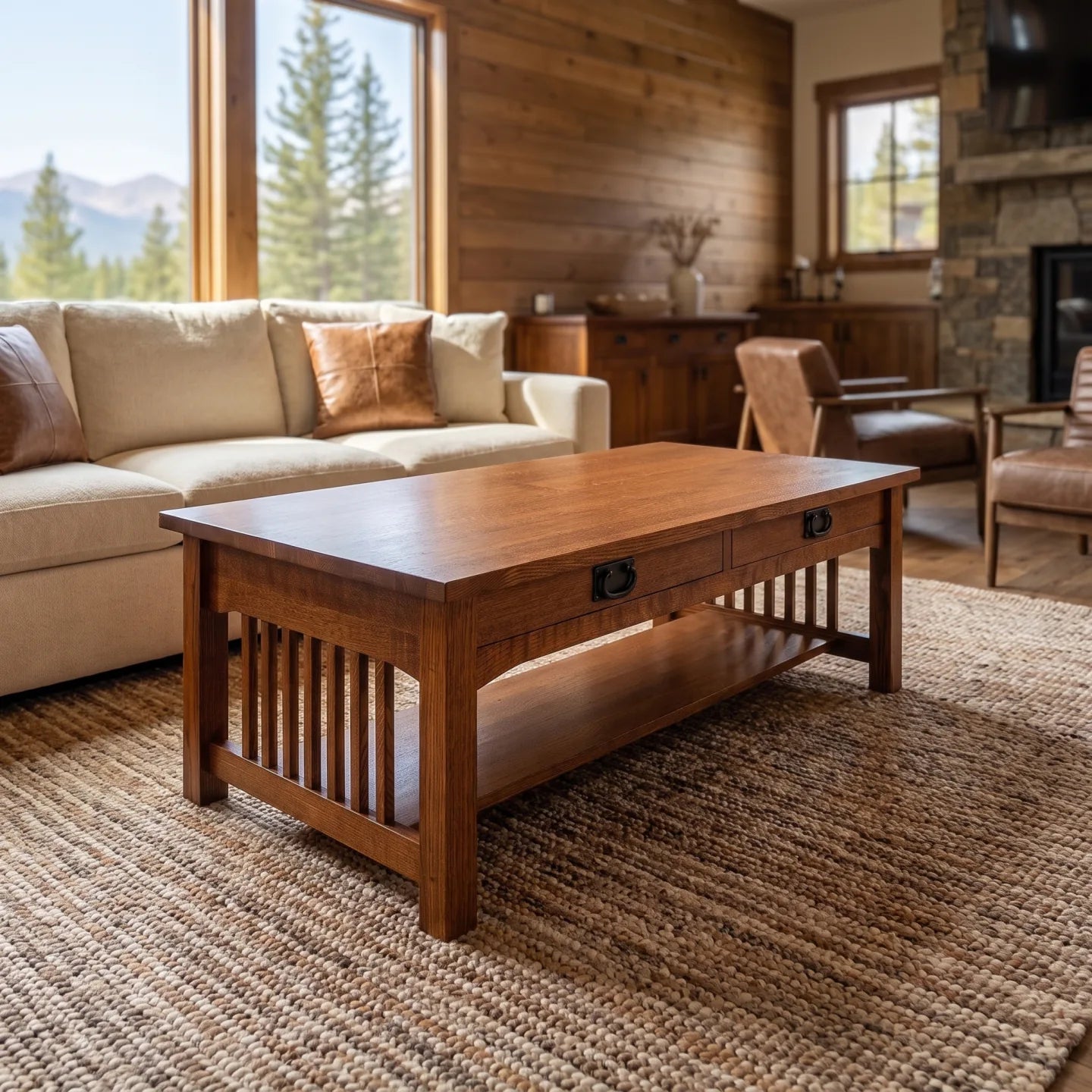 Mission Coffee Table - Antique Brown