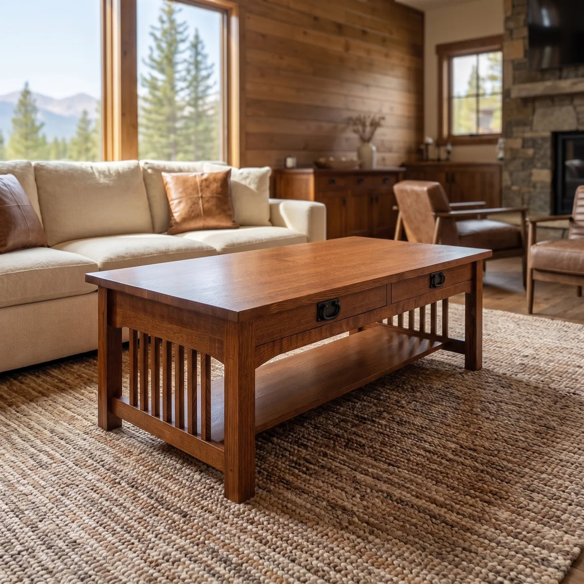 Mission Coffee Table - Antique Brown