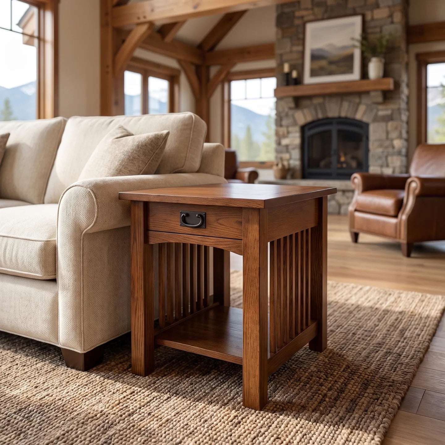 Mission End Table - Walnut