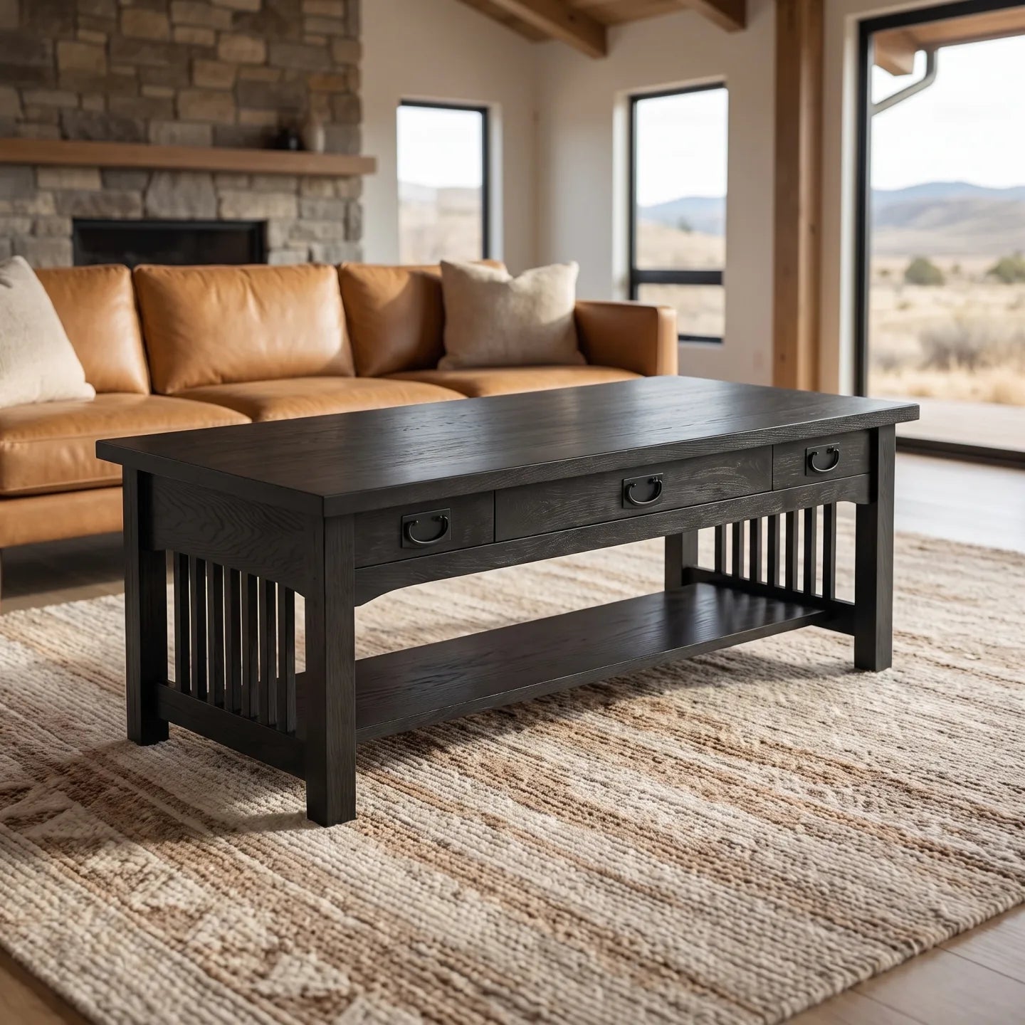 Mission Lift-Top Coffee Table - Black
