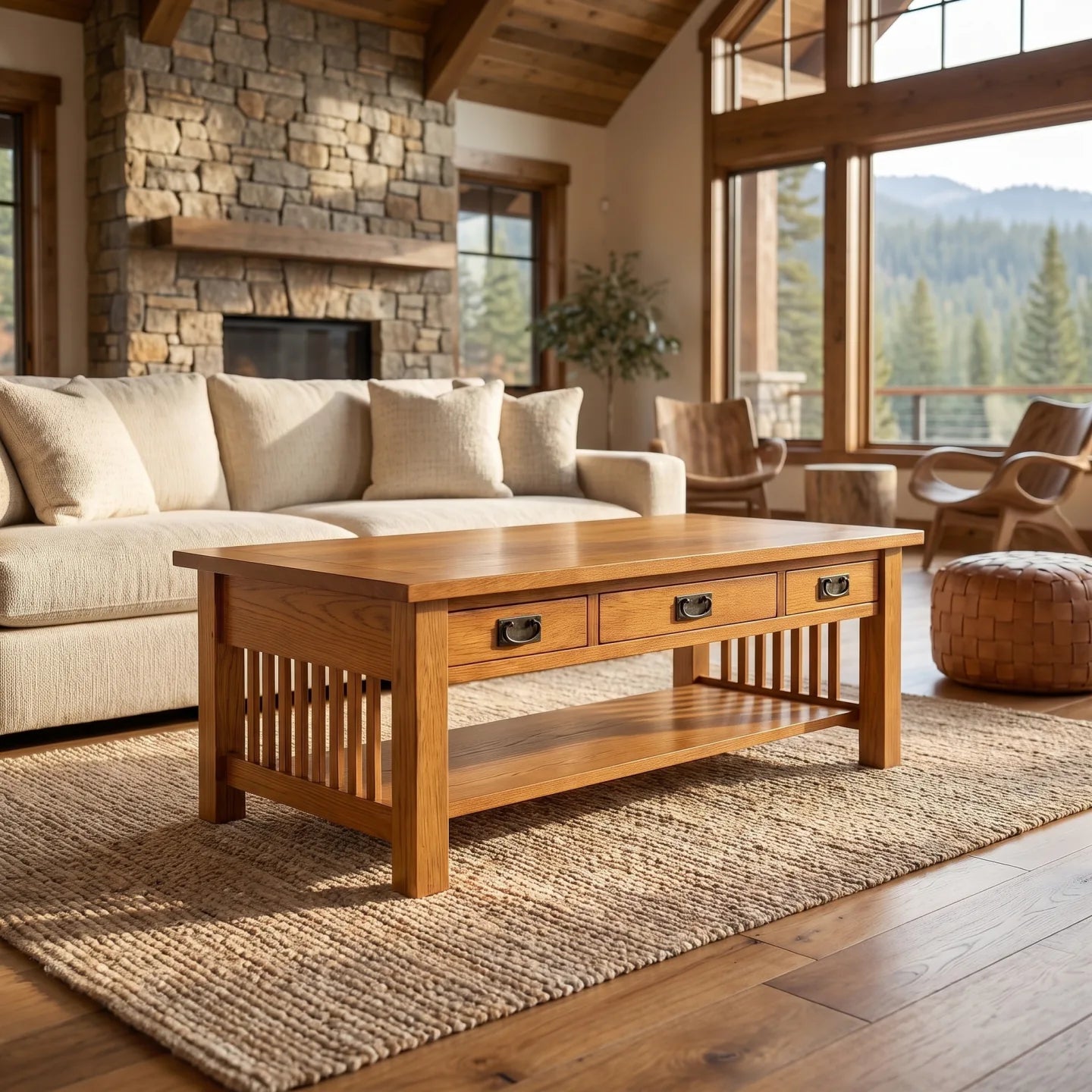 Mission Lift-Top Coffee Table - Country
