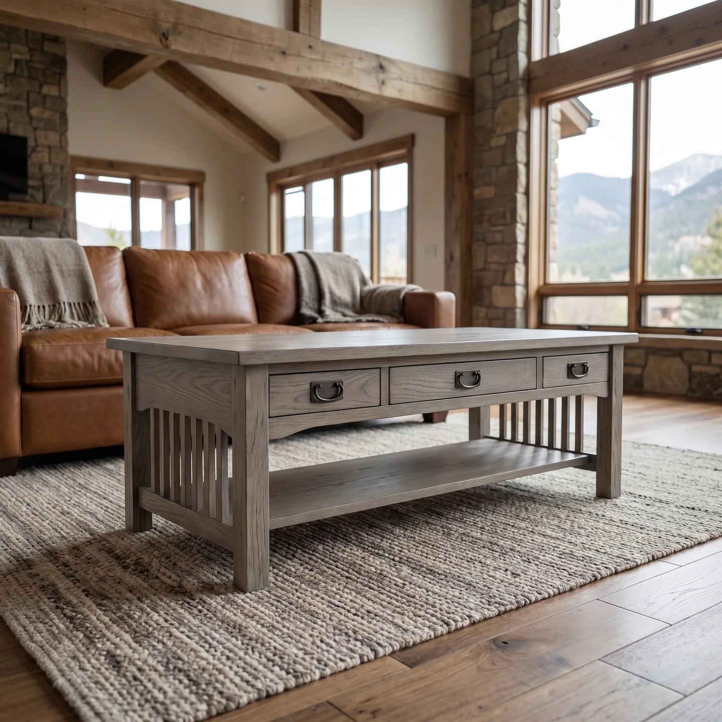 Mission Lift-Top Coffee Table - Stone Gray