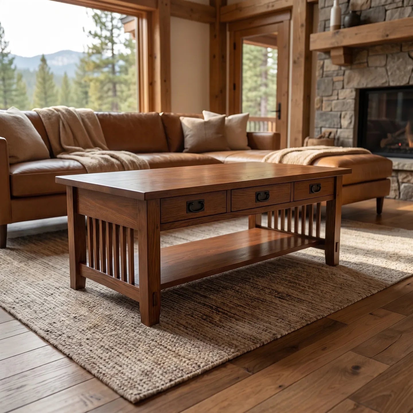 Mission Lift-Top Coffee Table - Walnut