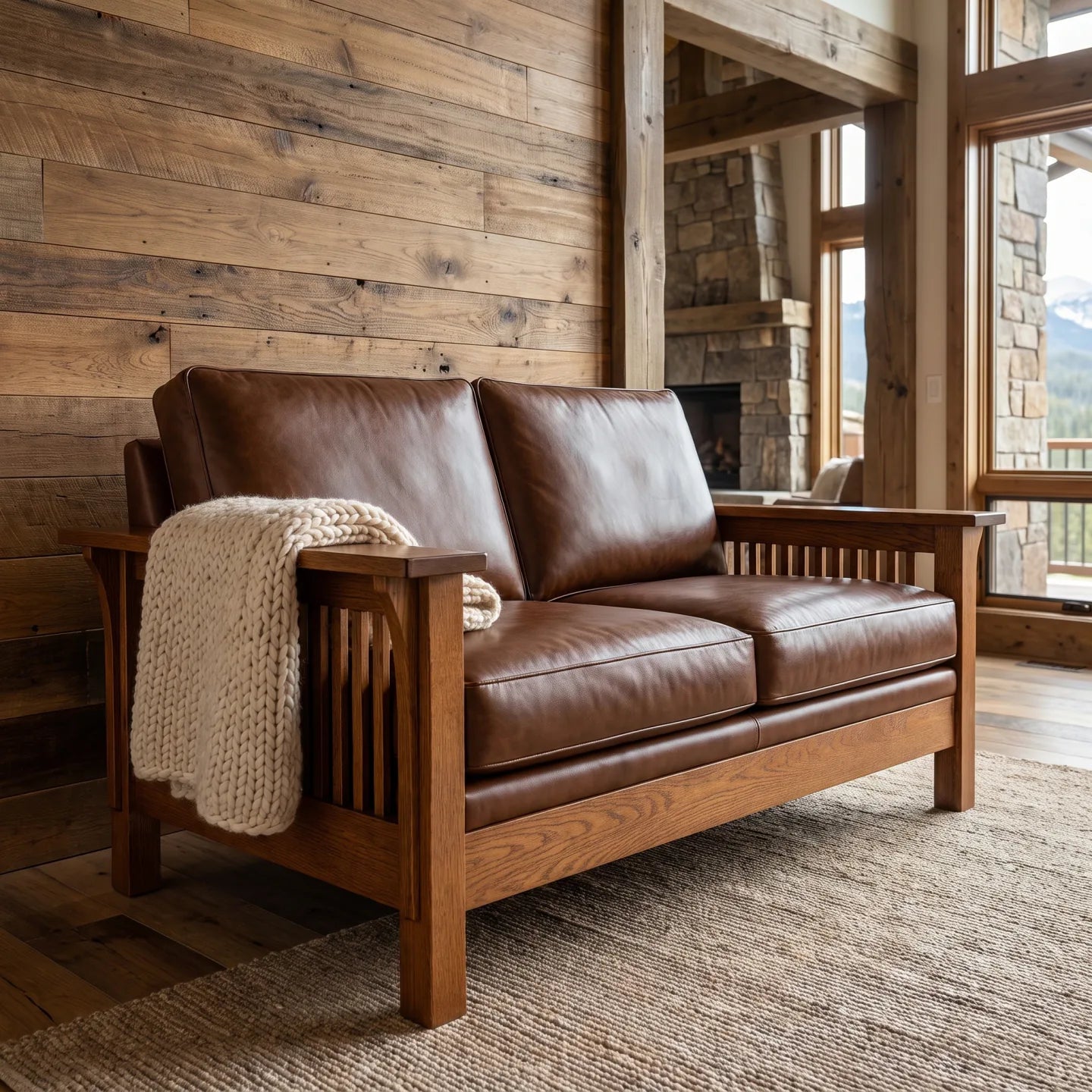 Loveseat - Antique Brown