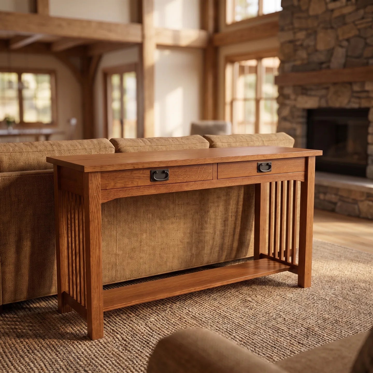 Mission Sofa Table - Antique Brown