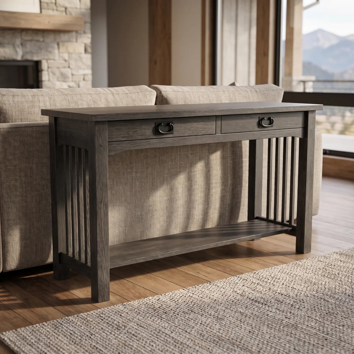 Mission Sofa Table - Charcoal
