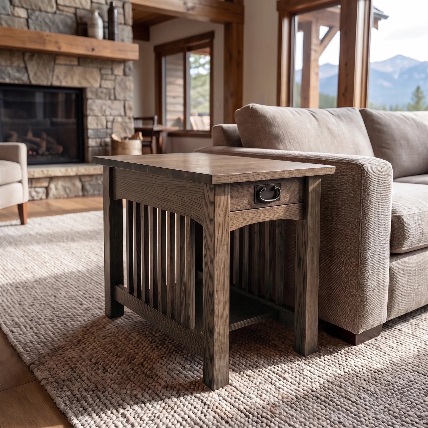 Mission Spacesaver End Table - Charcoal
