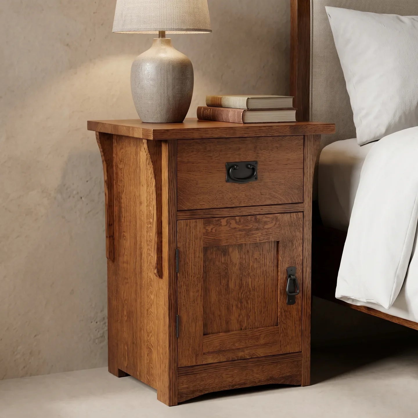 Mission Storage Nightstand - Antique Brown