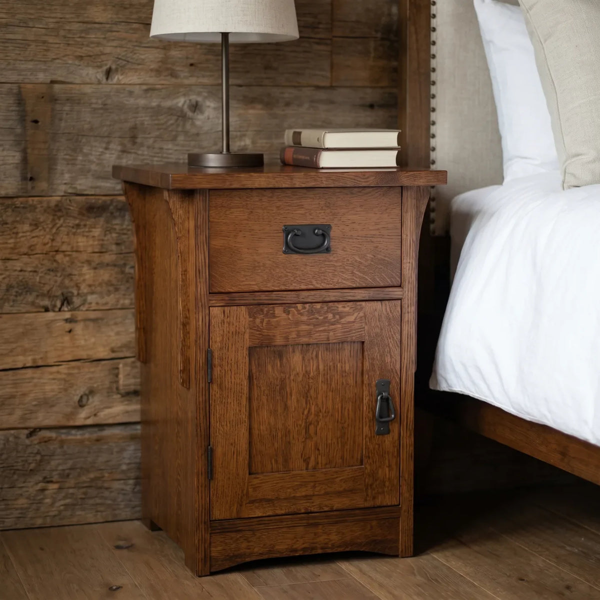 Mission Storage Nightstand - Walnut