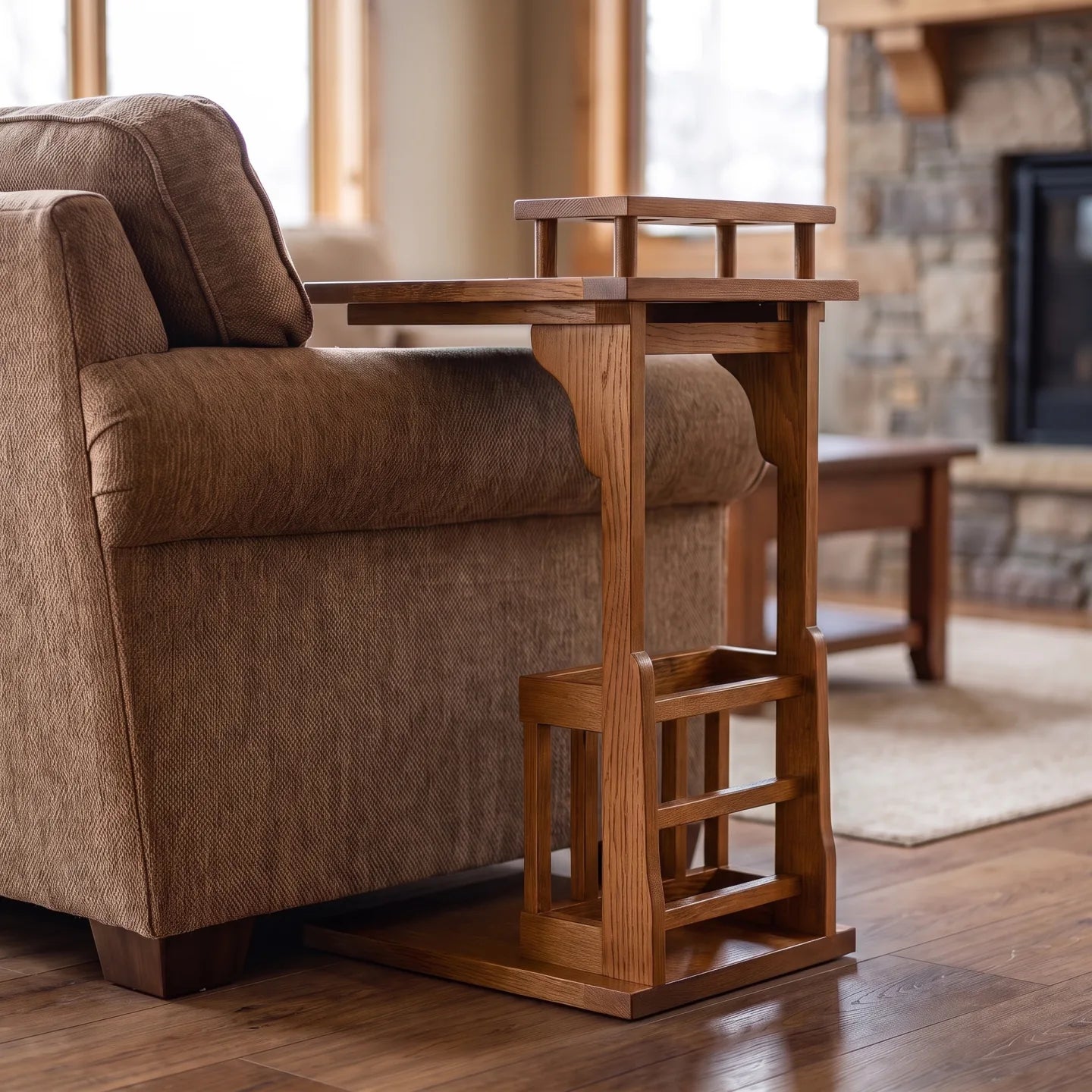 Sofamate with Cup Holder - Antique Brown