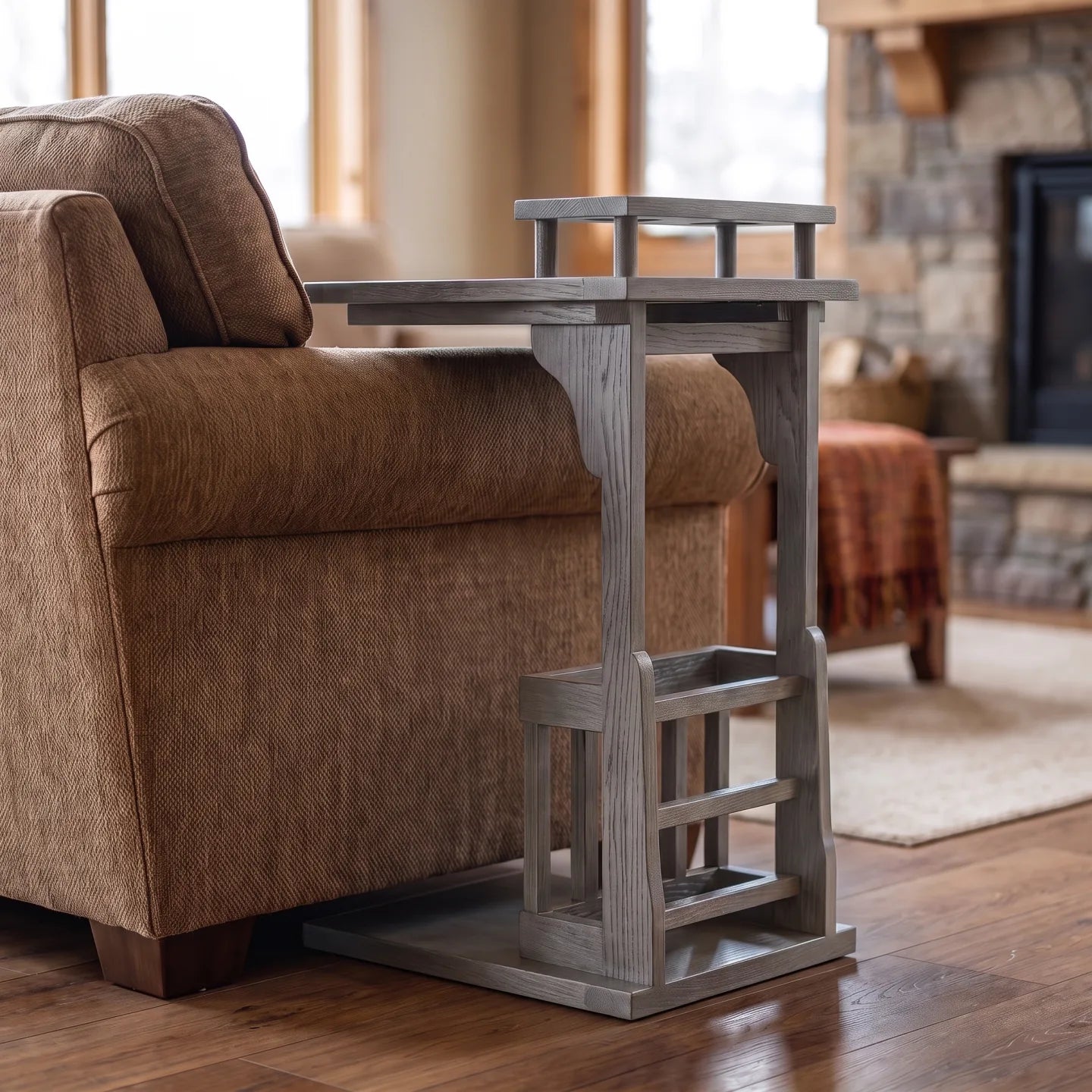 Sofamate with Cup Holder - Stone Gray