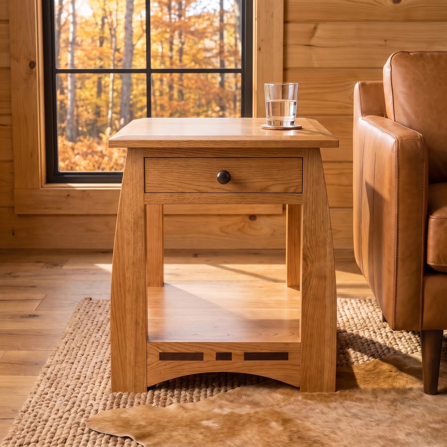 African Inlay End Table - Country