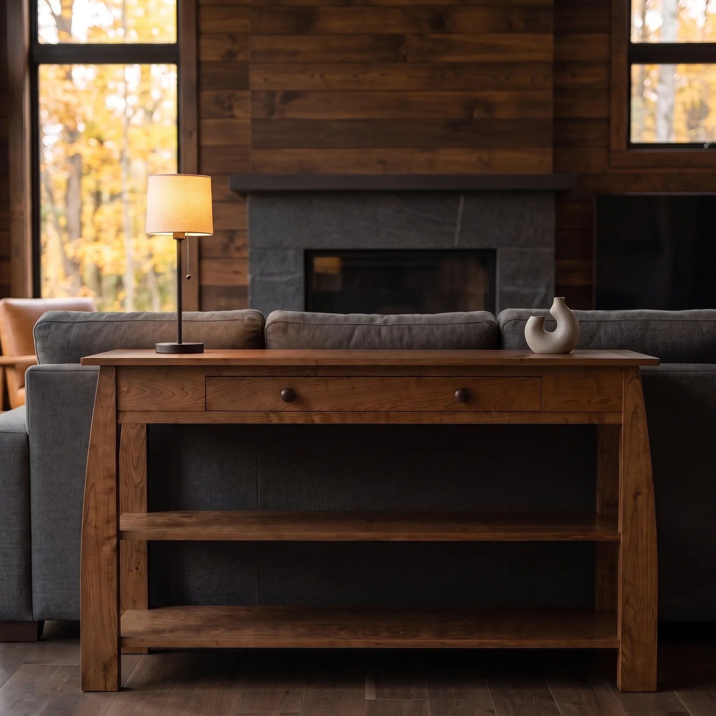 African Inlay Sofa Table - Walnut