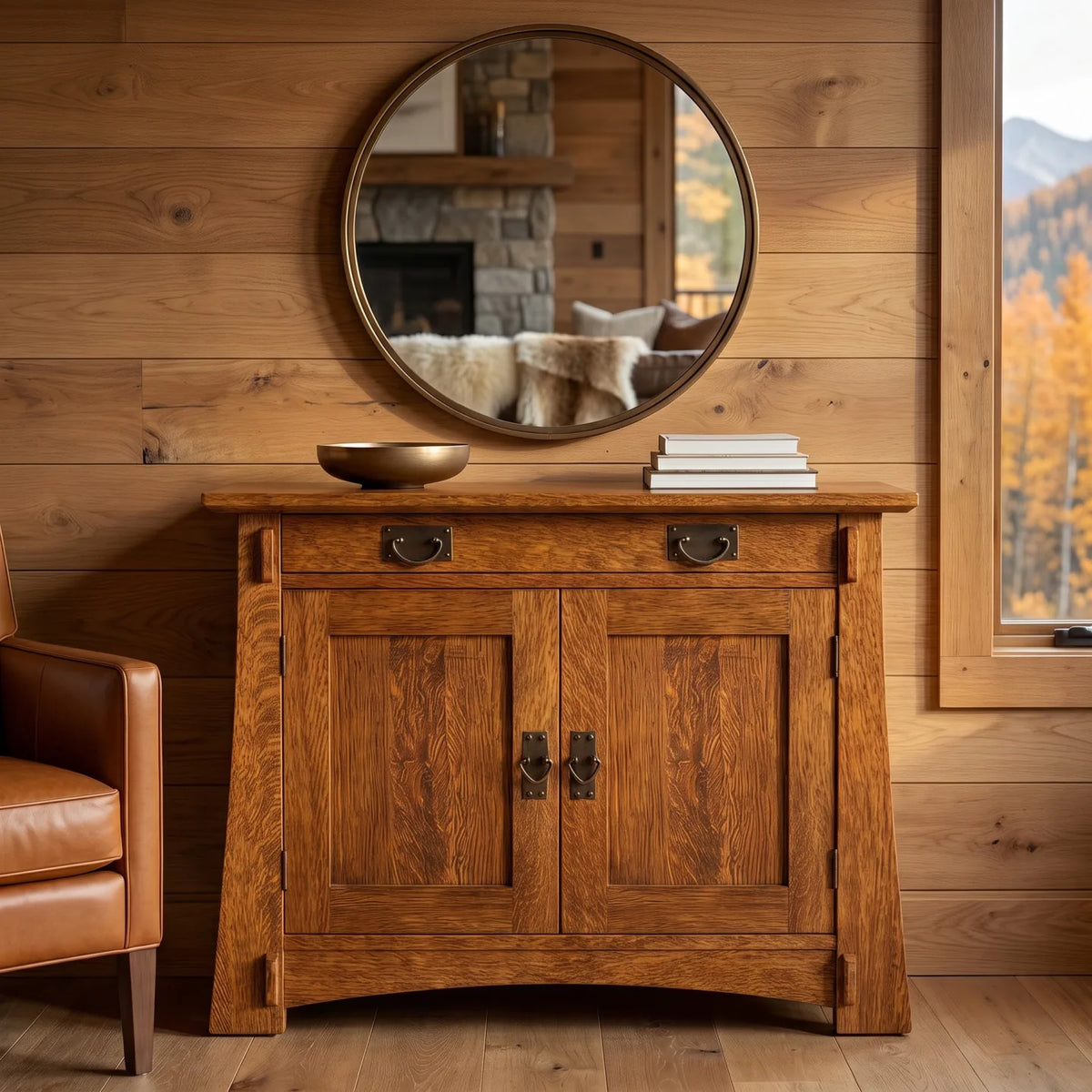 Bungalow 2-Door Console - Antique Brown