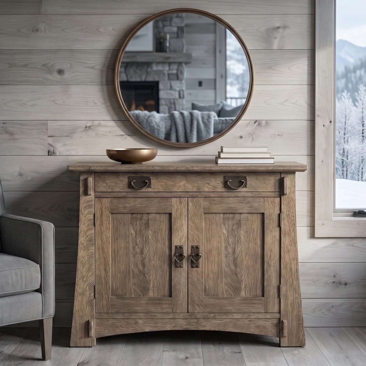 Bungalow 2-Door Console - Stone Gray