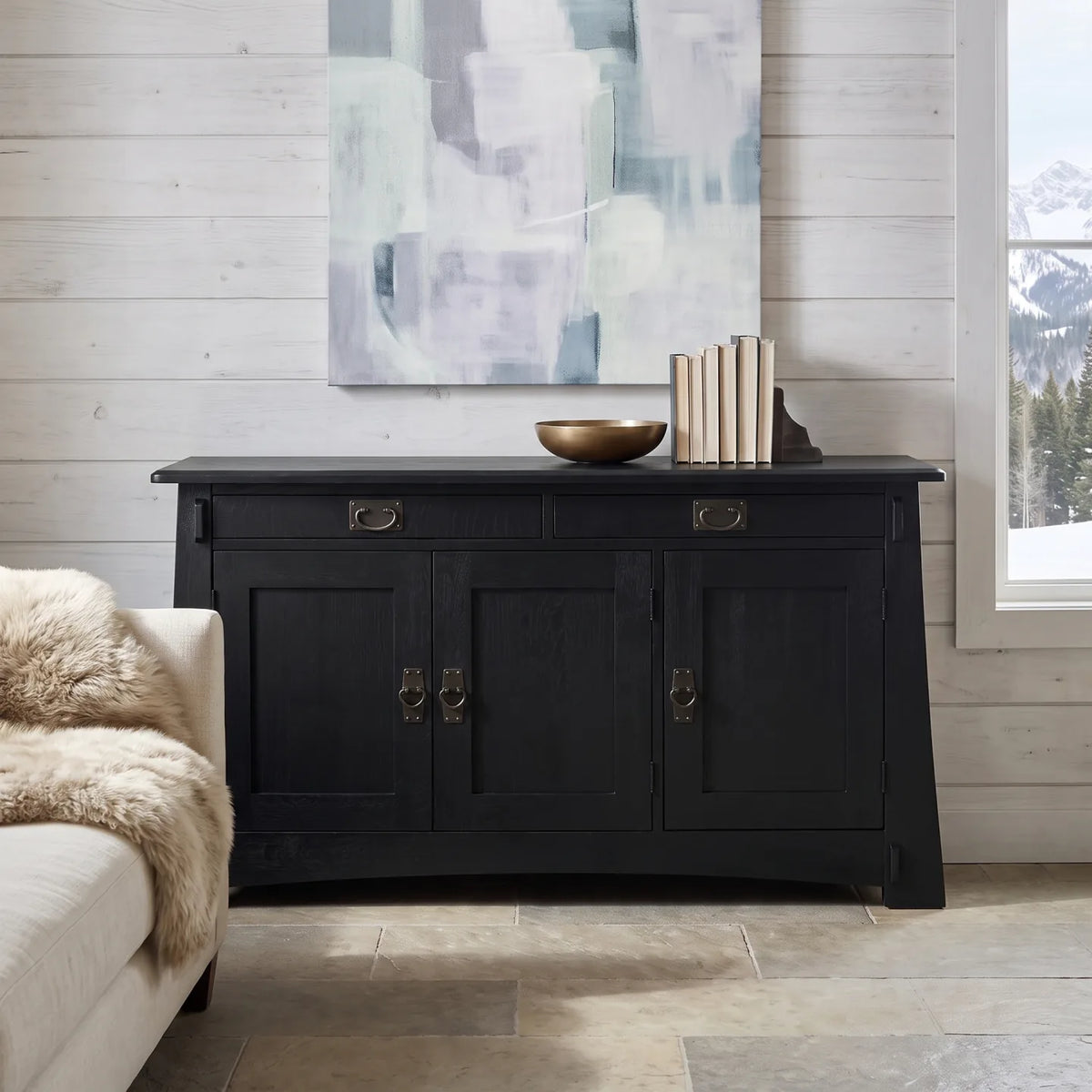 Bungalow 3-Door Console - Black
