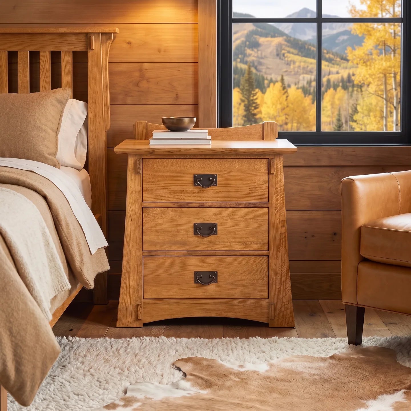 Bungalow 3-Drawer Nightstand - Country