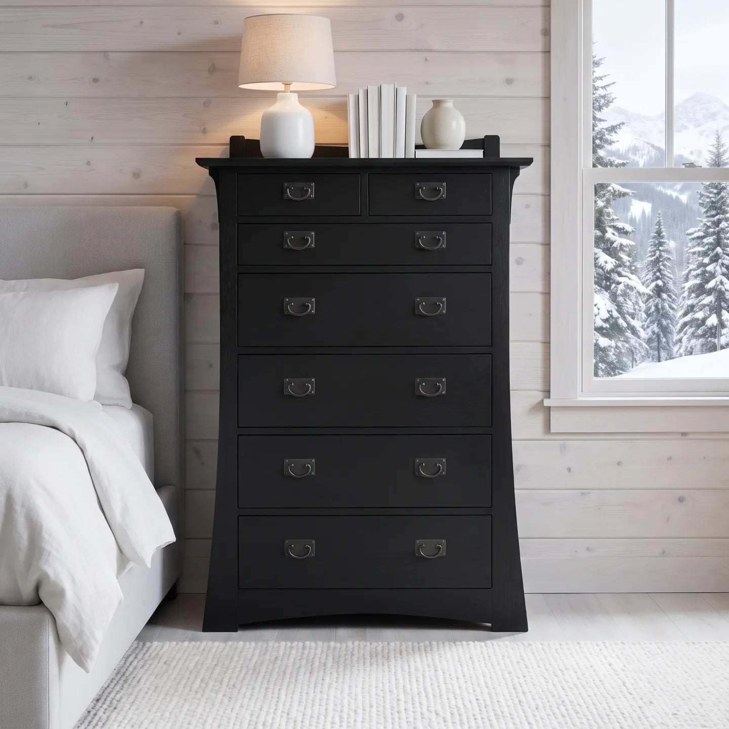 Bungalow 7-Drawer Bedroom Chest - Black