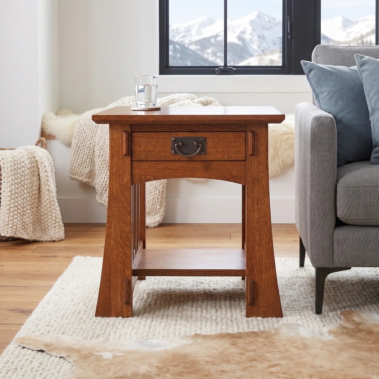 Bungalow End Table - Antique Brown